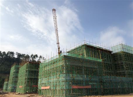 桂金分公司承建的巴马县强制隔离戒毒所民警营业房东体工程顺遂封顶