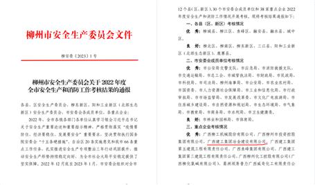 【喜讯】冶建公司2022年度这项事情获评优异！